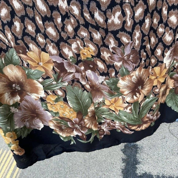 NWT Vtg More Jazz abstract print Midi baby doll Dress bead & shoulder pads sz 22 - Picture 8 of 12